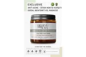 Çay Ağacı Yağı Kil Maskesi - Akne ve Siyah Nokta Karşıtı %100 Doğal Bentonit Kili Maskesi - 150 ml