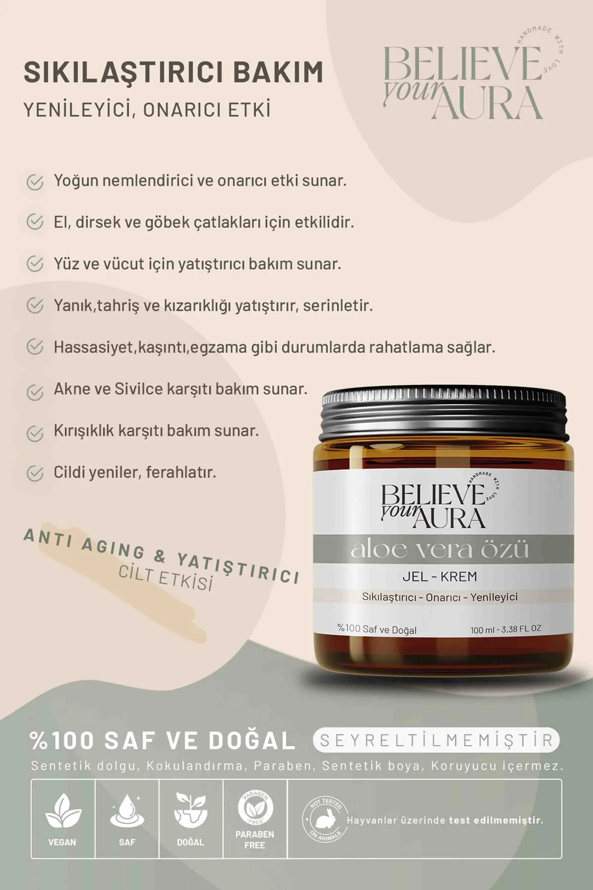 Believe Your Aura Aloe Vera Jel Kremi
