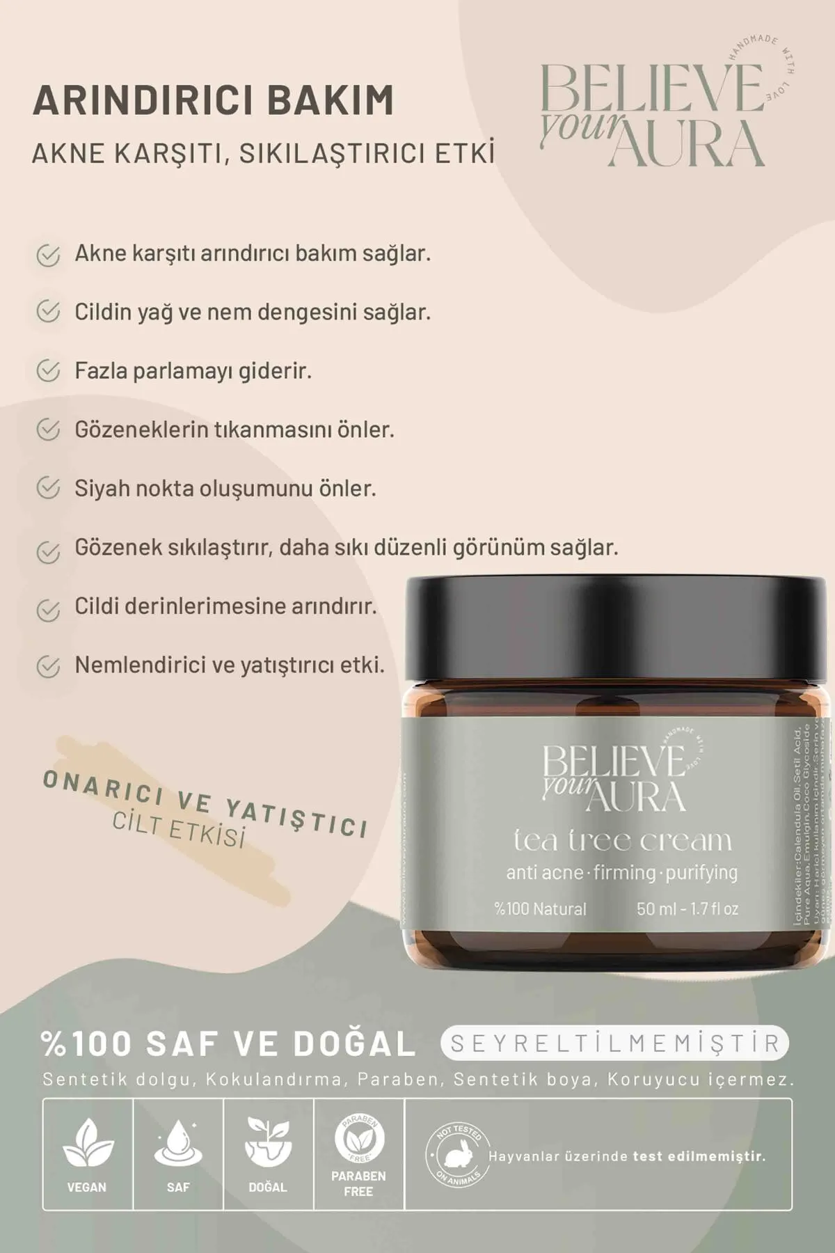 Believe Your Aura Çay Ağacı Yağı Kremi