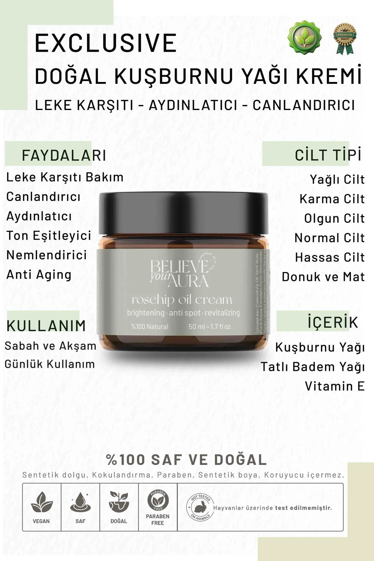 Believe Your Aura Leke Karşıtı Cilt Bakım Kremi