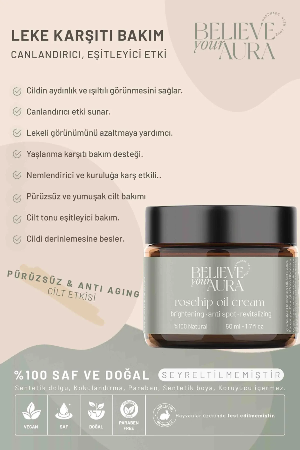 Believe Your Aura Leke Karşıtı Cilt Bakım Kremi