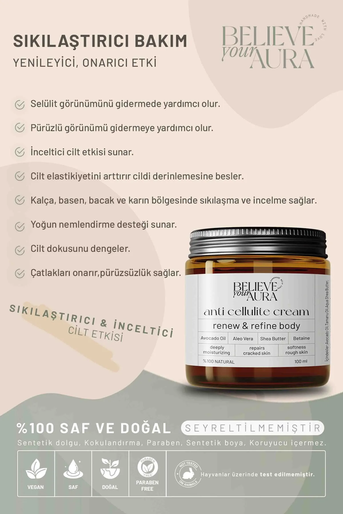 Believe Your Aura Anti Selülit Jel Krem