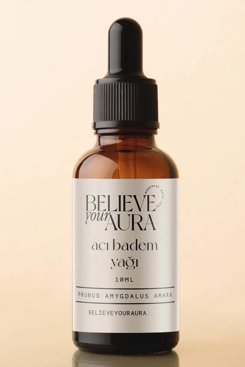 Believe Your Aura Acı Badem Yağı Saf Ve Doğal Cilt Ve Saç Bakım Yağı - Bitter Almond Oil ATYABD-100