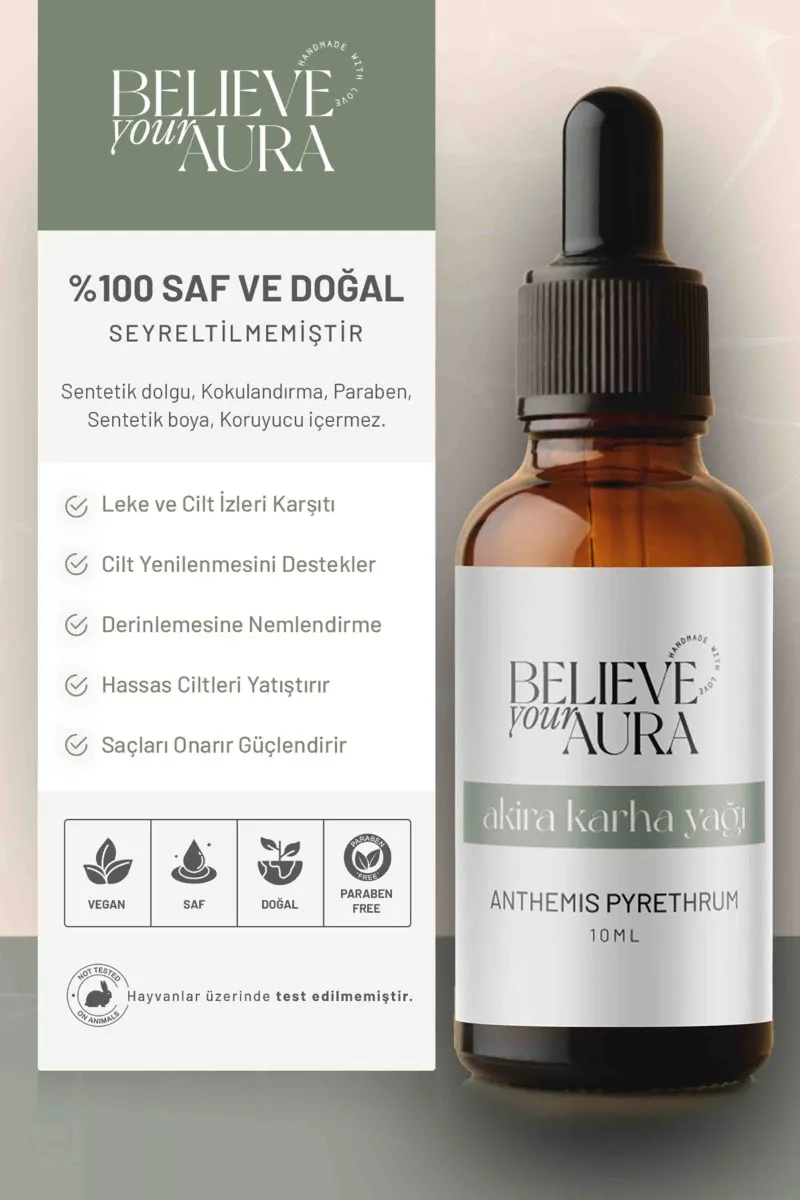 Believe Your Aura Akiri Karha Yağı Saf ve Doğal Cilt ve Saç Bakım Aromaterapi Yağı ATYAKK-114