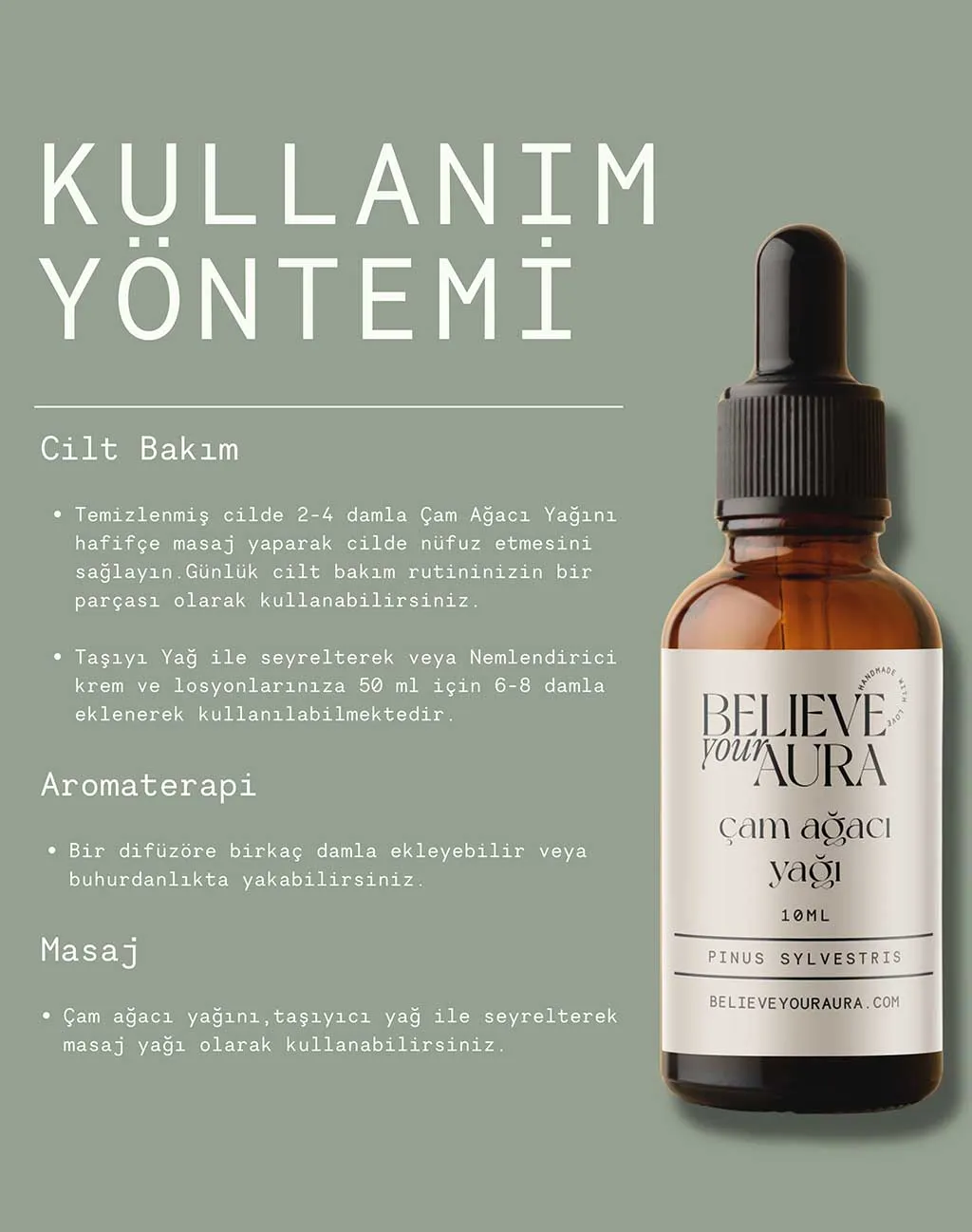 Believe Your Aura Saf Organik Çam Ağacı Yağı ATYCMA-201