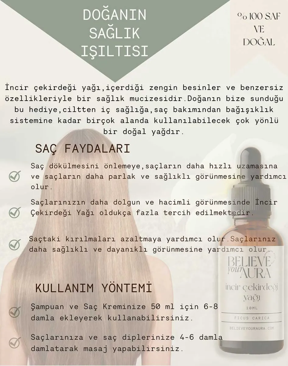 Believe Your Aura Saf Organik İncir çekirdeği Yağı ATYINC-502
