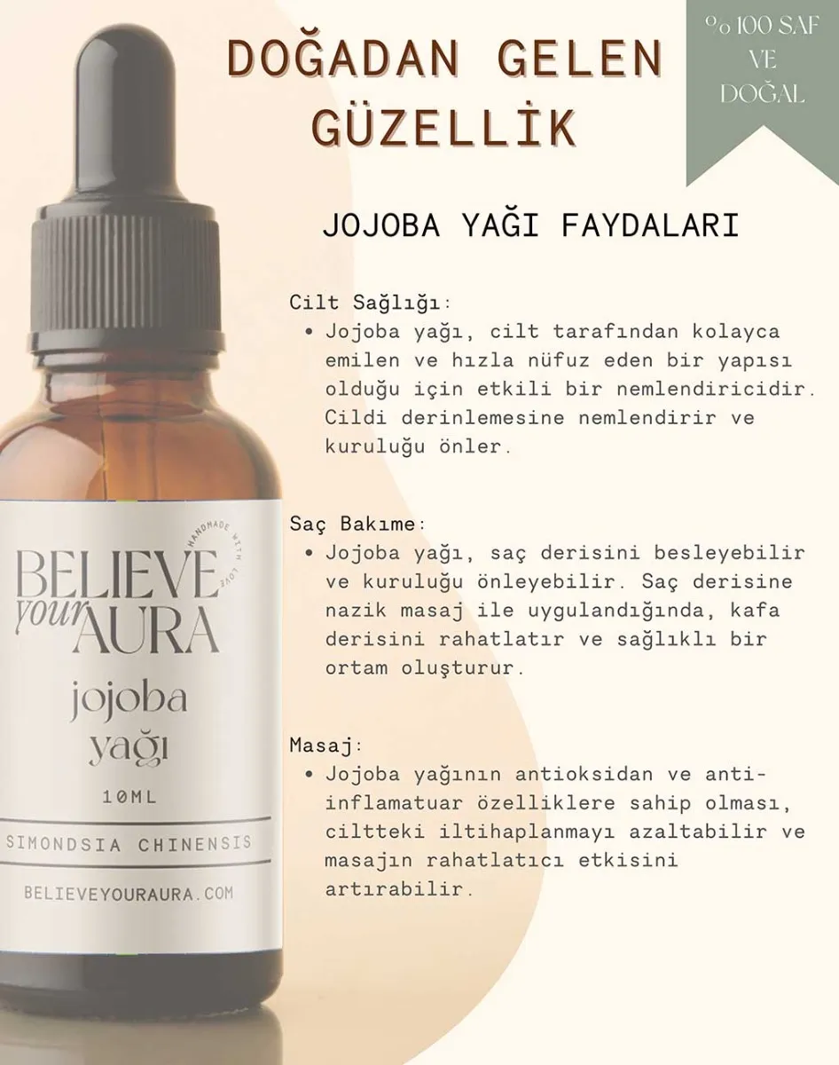 Believe Your Aura Saf Organik Jojoba Yağı ATYJJB-550