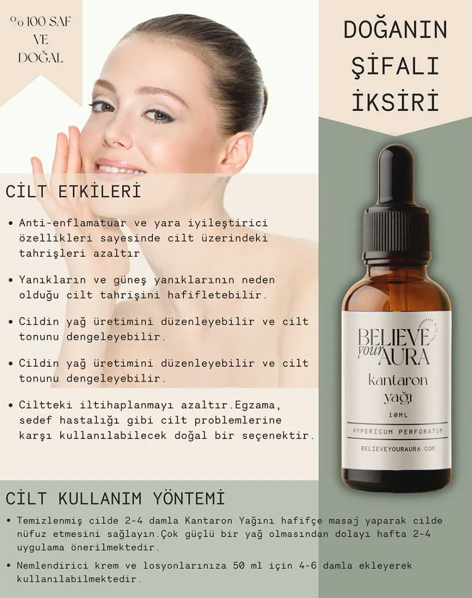 Believe Your Aura Saf Organik Kantaron Yağı ATYKNT-601
