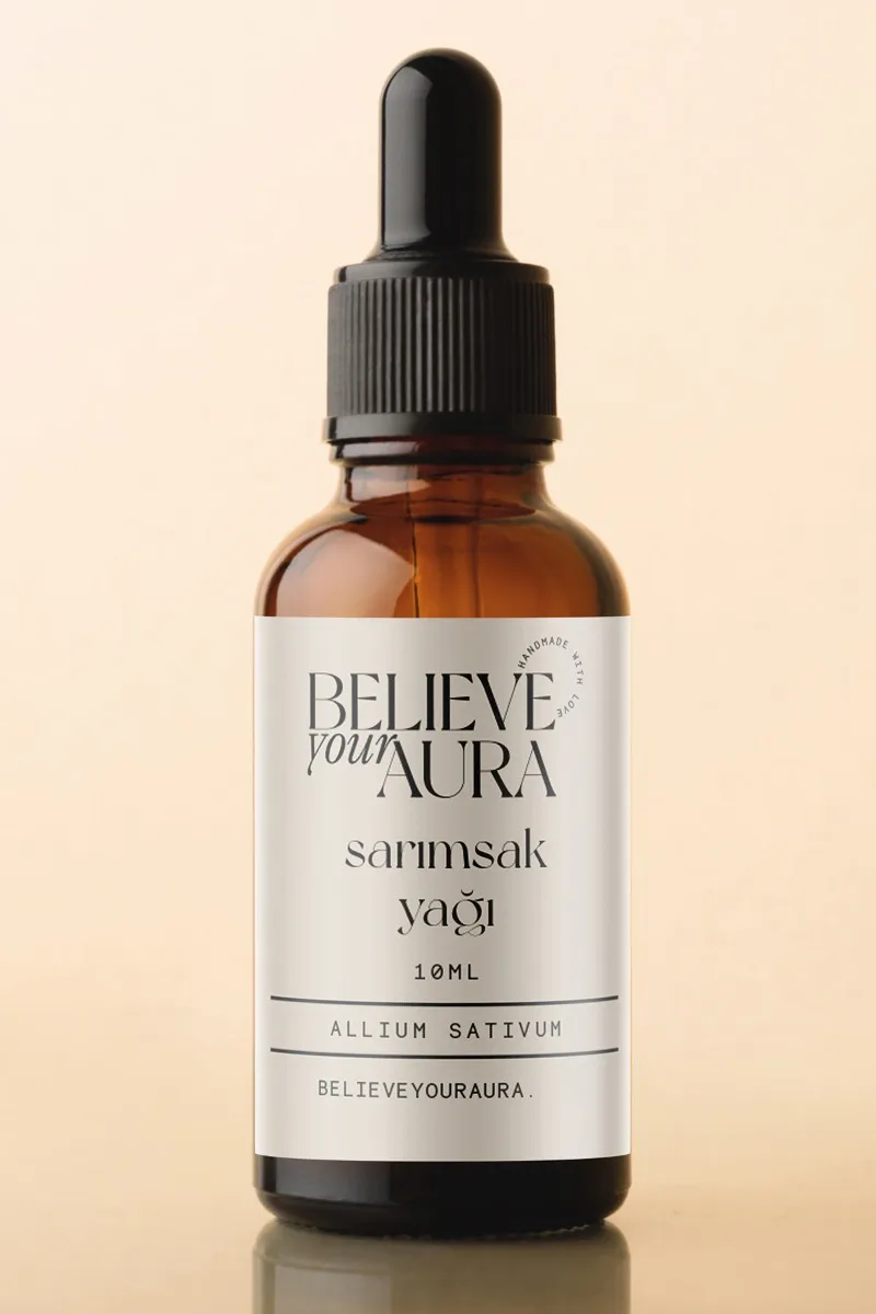 Believe Your Aura Sarımsak Yağı - %100 Saf ve Doğal Akne Karşıtı Dökülme Karşıtı Cilt ve Saç Bakım Yağı - Garlic Oil - ATYSRS