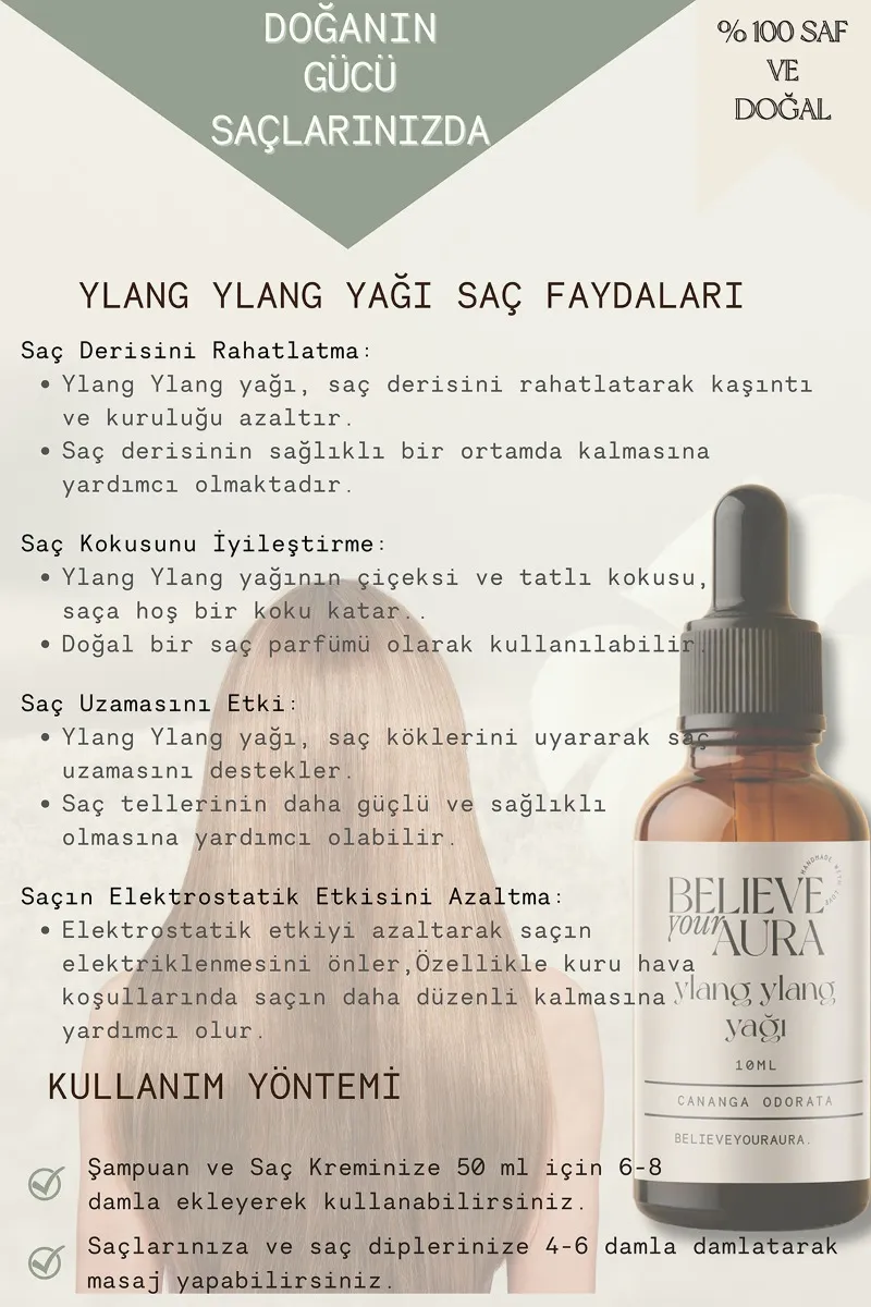 Believe Your Aura Saf ve Doğal Ylang Ylang Yağı - ATYYYL-1151