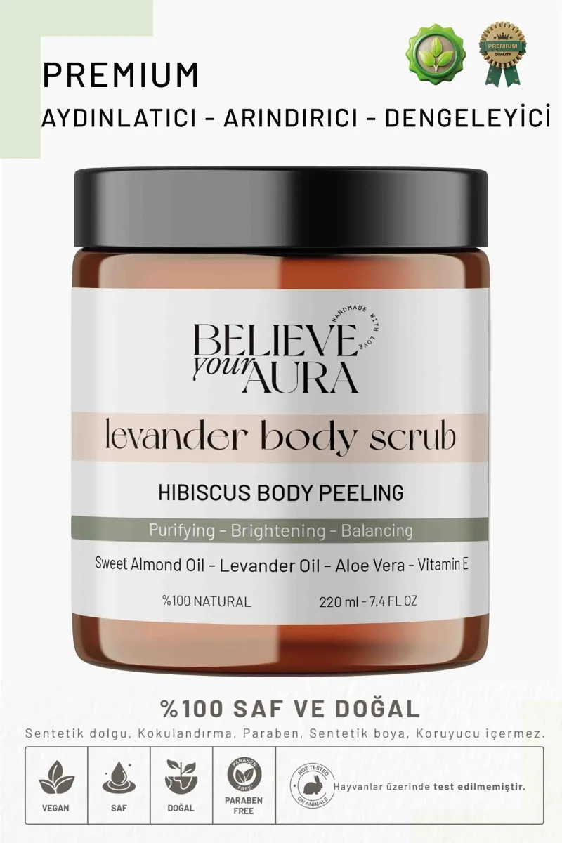 Believe Your Aura Lavanta Yağı El ve Vücut Peelingi - Arındıcı Aydınlatıcı Batık Karşıtı El ve Vücut Peelingi - BDSBODY107-220