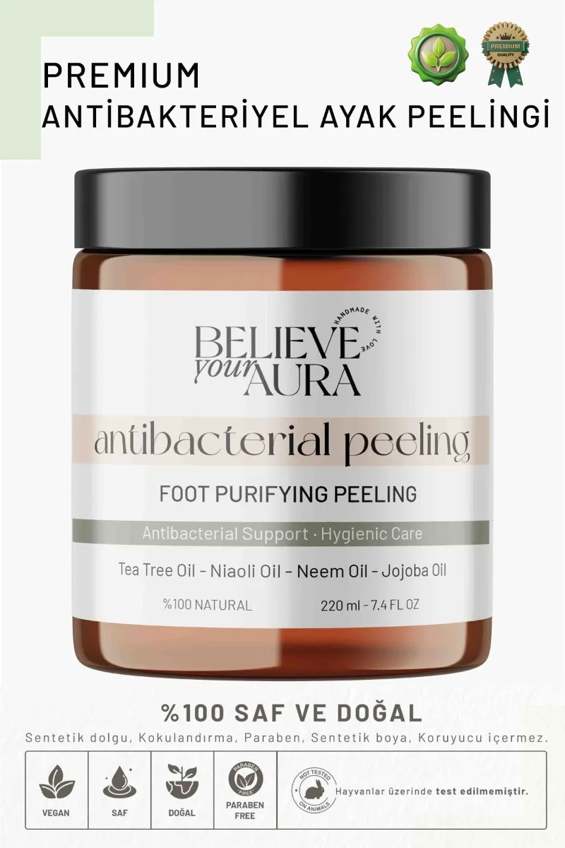 Believe Your Aura Antibakteriyel Ayak Peelingi - %100 Doğal Arındırıcı Koku Karşıtı Peeling - BDSFOOT101-220