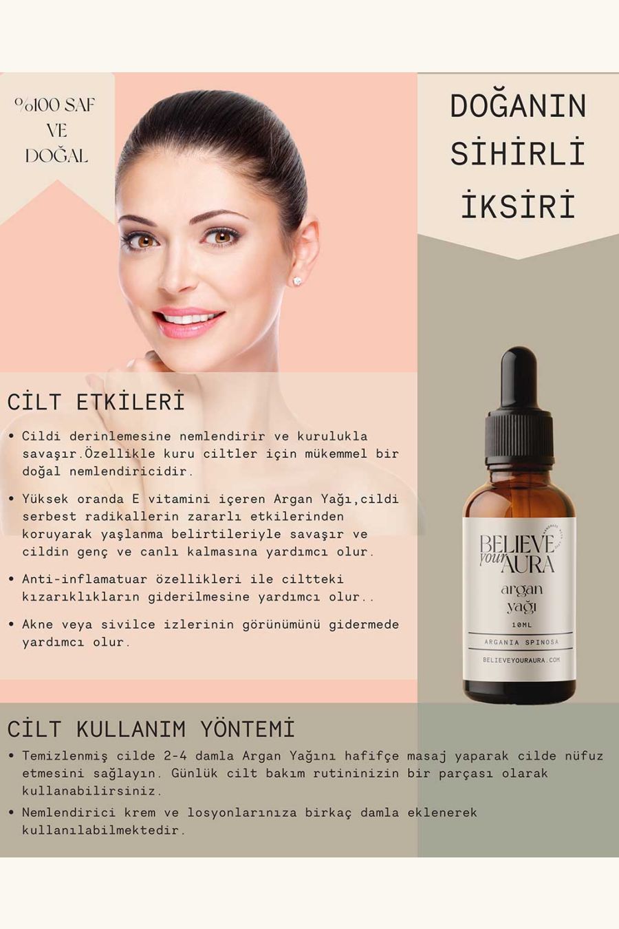 Believe Your Aura Saf Organik Argan Yağı ATYARG-108