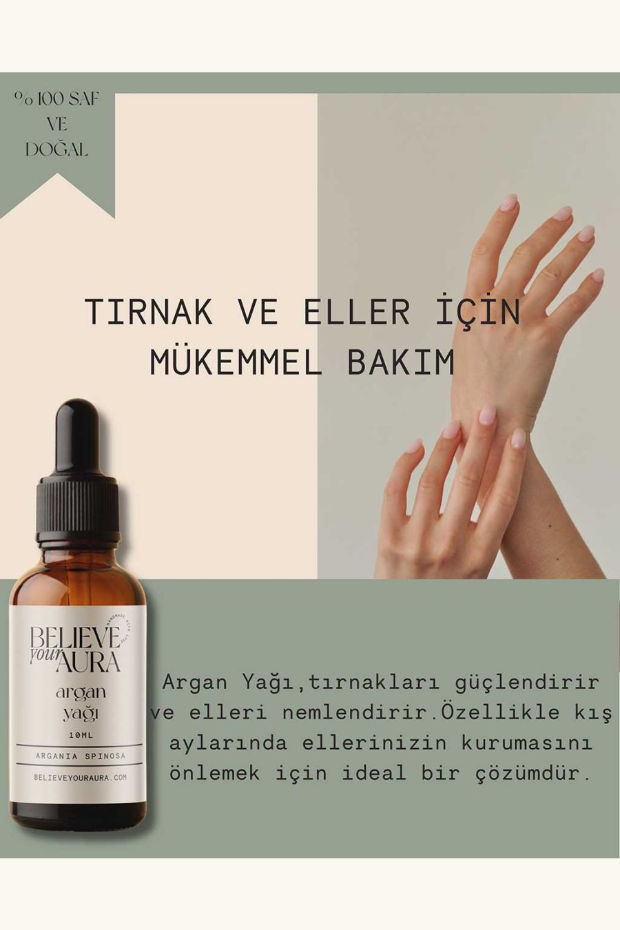 Believe Your Aura Saf Organik Argan Yağı ATYARG-108
