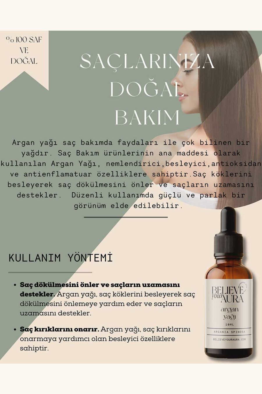 Believe Your Aura Saf Organik Argan Yağı ATYARG-108