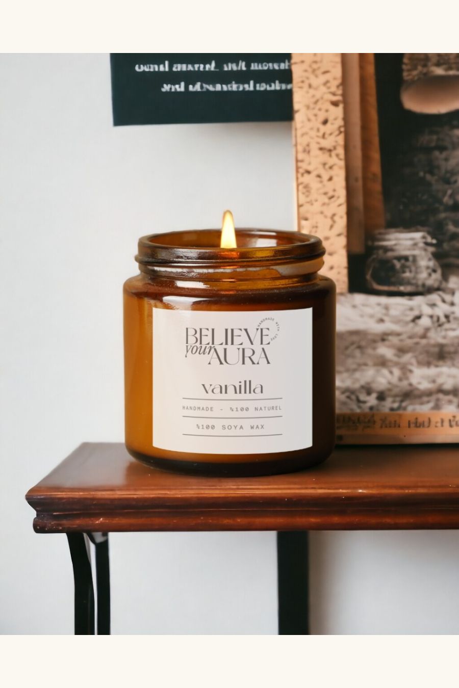 Organik Soya Wax Vanilya Kokulu Mum MBSKAV04810-VNL