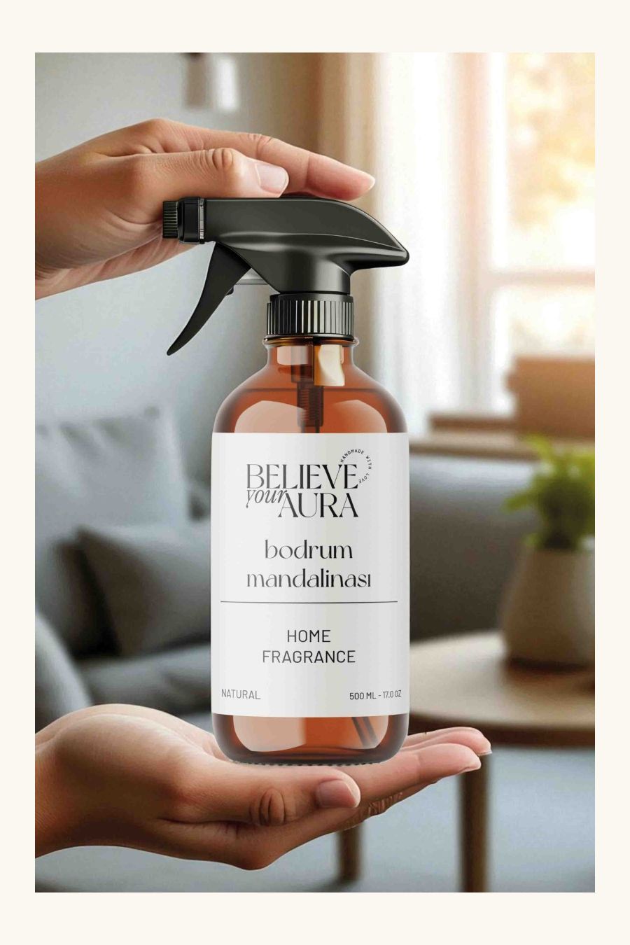 Believe You Aura Bitkisel Bodrum Mandalinası Kokulu Doğal Oda Spreyi ODASBDM-155