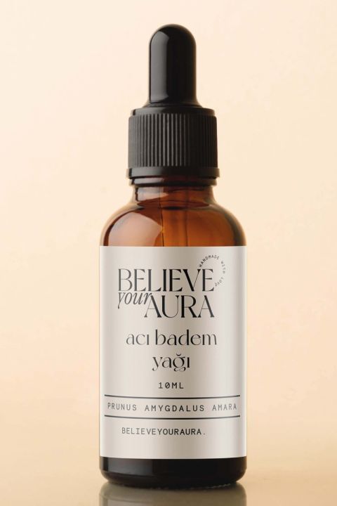 Believe Your Aura Acı Badem Yağı Saf Ve Doğal Cilt Ve Saç Bakım Yağı - Bitter Almond Oil ATYABD-100