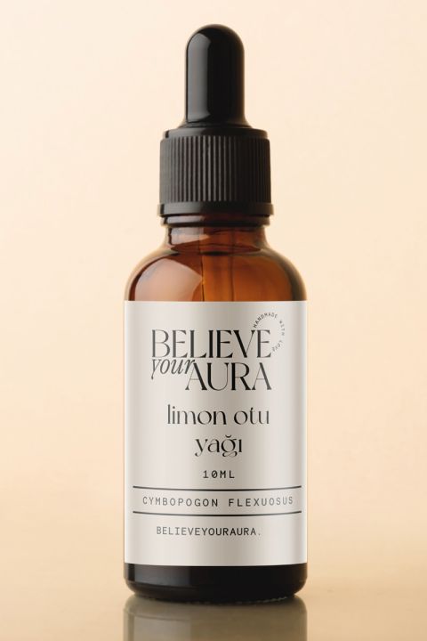Believe Your Aura Limon Otu Yağı - %100 Saf Ve Doğal Cilt Ve Saç Bakım Aromaterapi Yağı - Lemongrass Oil - ATYLMO