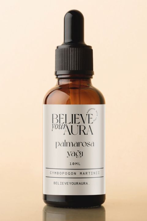Believe Your Aura Palmarosa Yağı - %100 Saf ve Doğal Cilt ve Saç Bakım Yağı - Palmarosa Oil ATYPLM