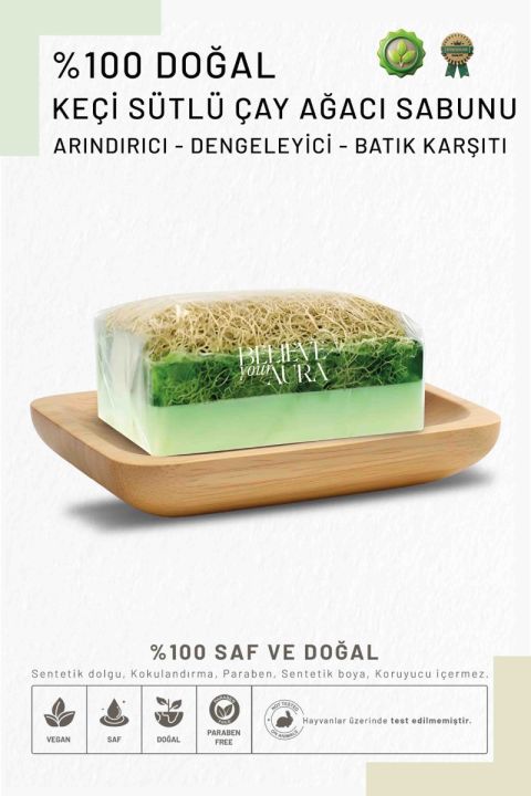 Believe Your Aura Kabak Lifli Keçi Sütlü Çay Ağacı Sabunu - 100 gr KASCAY204-KS