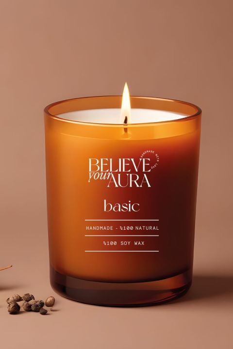 Believe Your Aura Organik Soya Wax Kokusuz Mum - MBSBRD04210-SAF