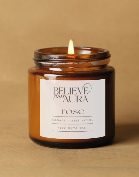 Organik Soya Wax Gül Kokulu Mum MBSKAV04810-GUL