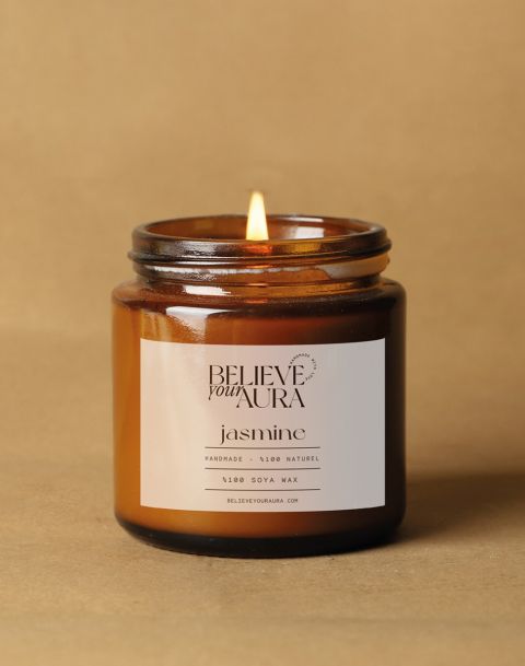Believe Your Aura Organik Soya Wax Yasemin Kokulu Mum MBSKAV04810-YSM