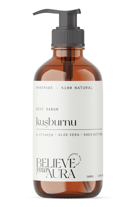 Believe Your Aura Kuşburnu Yağı El ve Cilt Sıvı Sabunu - E Vitamini Aloe Vera ve Shea Butter Katkılı Doğal Sıvı Sabun SIVKSB606