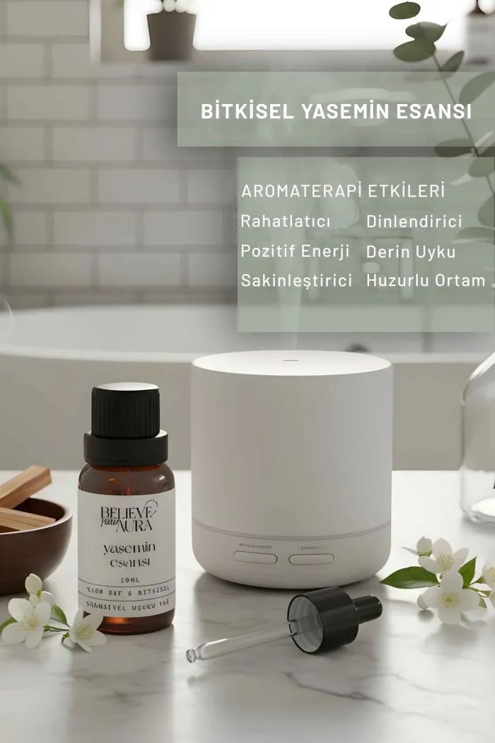 Bitkisel Yasemin Esansı - %100 Saf ve Bitkisel Buhurdanlık Difüzör Exclusive Ortam Kokusu - 10 ml
