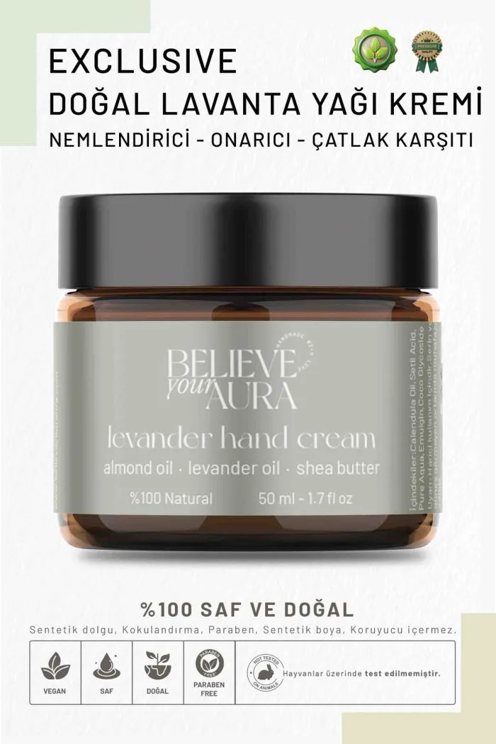 Lavanta Yağı Bakım Kremi - Nemlendirici Onarıcı El ve Yüz Kremi - 50 ml