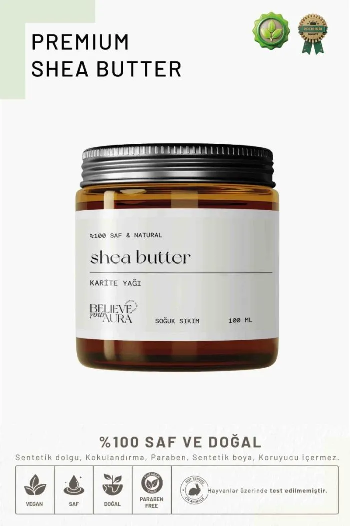 Shea Yağı - %100 Saf ve Doğal Soğuk Sıkım Vegan Shea Yağı (Karite Yağı) - Shea Butter - 100 ml