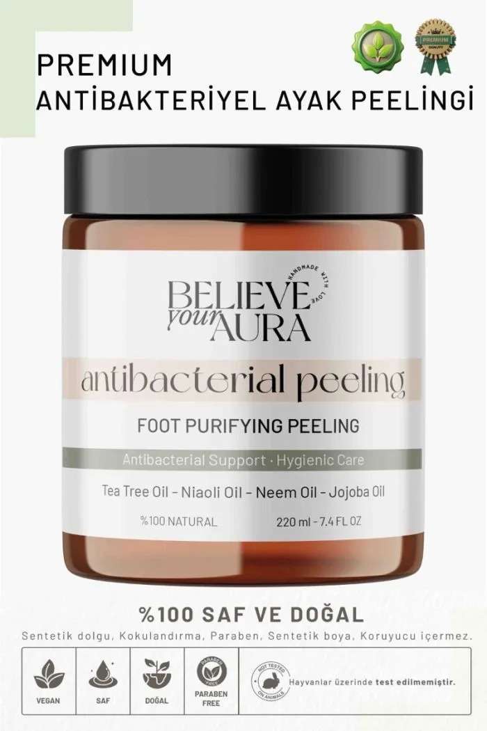 Antibakteriyel Ayak Peelingi - %100 Doğal Arındırıcı Koku Karşıtı Peeling - 220 ml