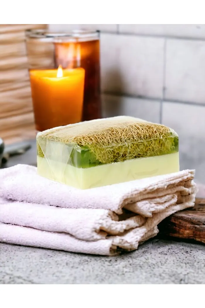 Keçi Sütlü Aloe Vera Sabunu - %100 Doğal Kabak Lifli Keçi Sütlü El Yapımı Aloe Vera Sabunu 120 gr