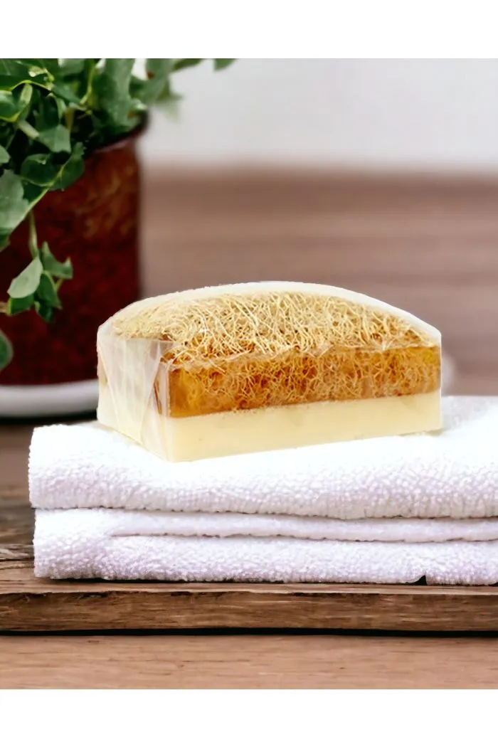 Keçi Sütlü Amber Sabunu - %100 Doğal Kabak Lifli Keçi Sütlü El Yapımı Amber Sabunu 130 gr