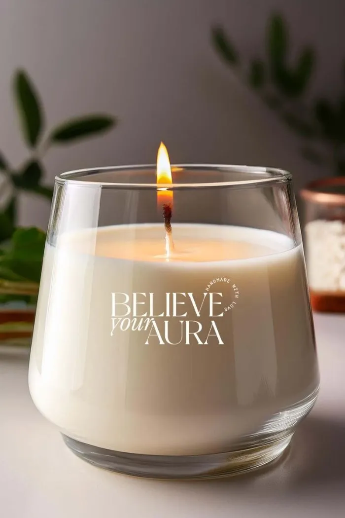 Vanilya Kokulu Beyaz Mum - %100 Doğal Soya Mumu Aromaterapi ve Dekoratif Mum - 300 cc