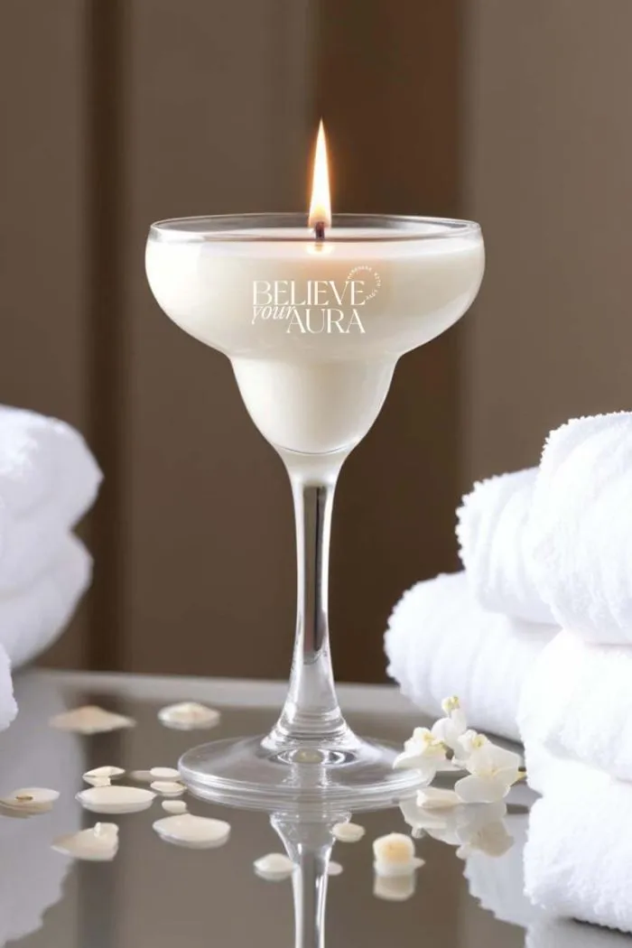 Vanilya Kokulu Mum - %100 Doğal Soya Mumu Handmade Kadeh Mum - 300 cc