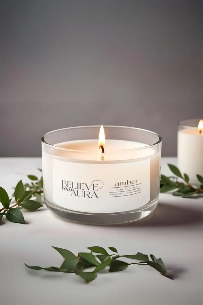 Amber Kokulu Kase Mum - %100 Soya Mumu Aromaterapi Kase Mum 120 cc