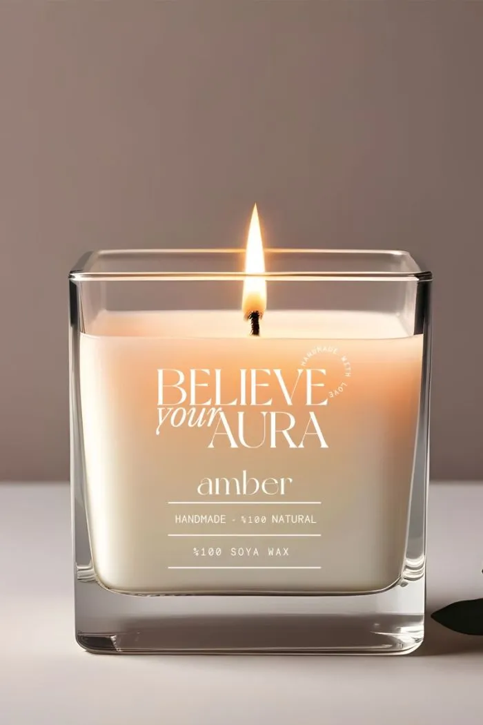 Amber Kokulu Mum - %100 Soya Mumu Paşabahçe Magnolia Kase Aromaterapi Mum 200 cc