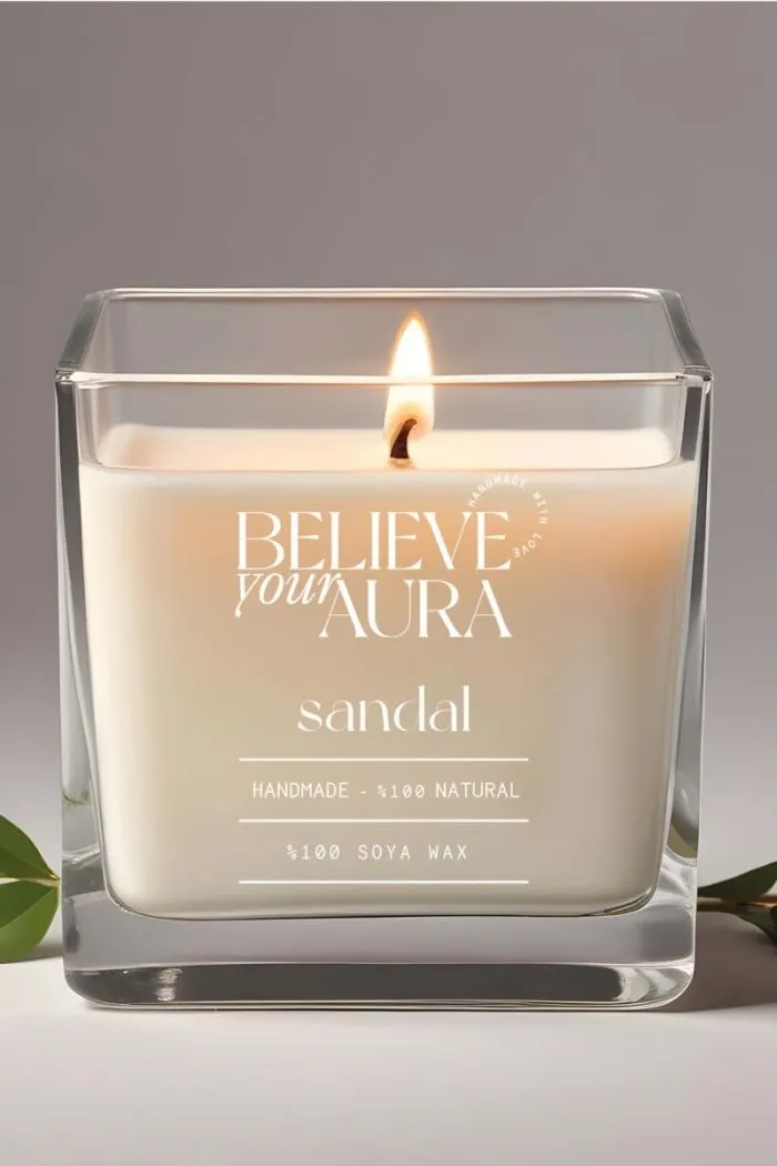 Sandal Ağacı Kokulu Mum - %100 Soya Mumu Paşabahçe Magnolia Kase Aromaterapi Mum 200 cc