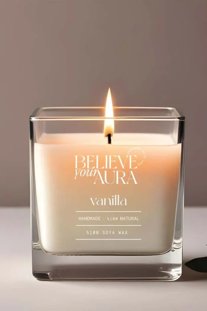 Vanilya Kokulu Mum - %100 Soya Mumu Paşabahçe Magnolia Kase Aromaterapi Mum 200 cc