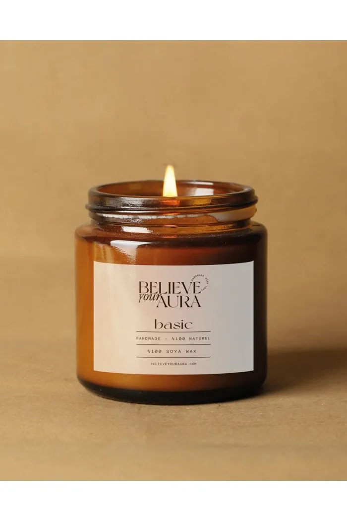 Kokusuz Kavanoz Mum - %100 Doğal Soya Mumu Amber Kavanoz Aromaterapi Mum 100 cc