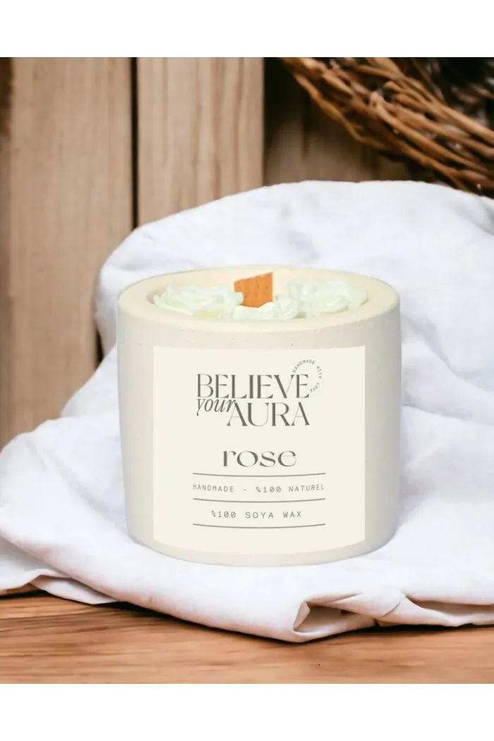 Organik Soya Wax Gül Kokulu Şakayık Mum