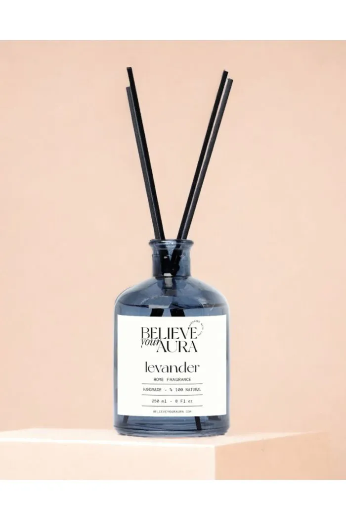 Organik Lavanta Bitki Özü Esanslı Fiber Çubuklu Oda Kokusu - 250 ml