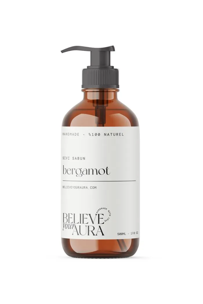Bergamot Yağı El ve Cilt Sabunu - E Vitamini Aloe Vera Shea Butter Katkılı %100 Doğal Sıvı Sabun 500 ml
