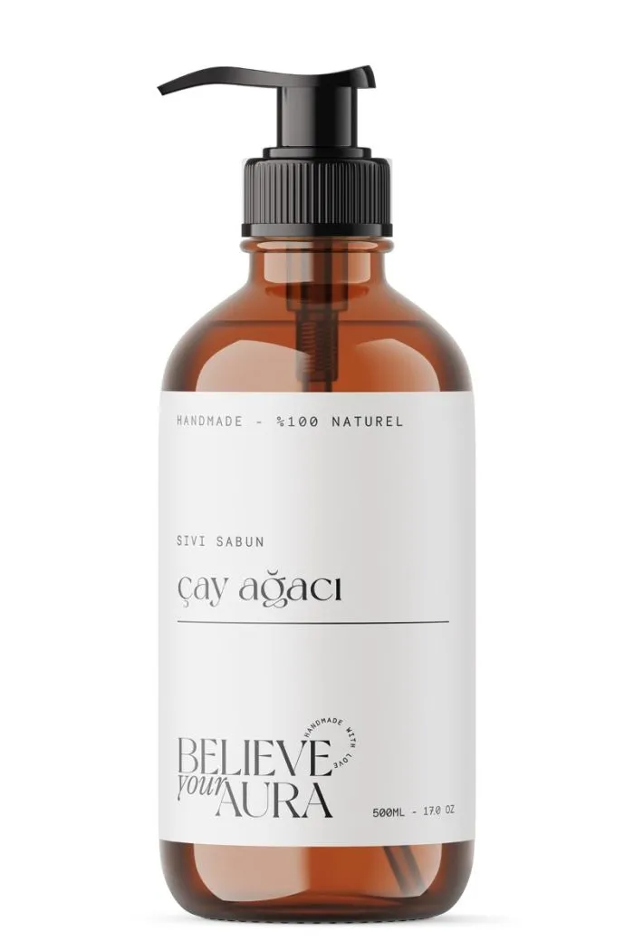 Çay Ağacı Yağı El ve Cilt Sabunu - E Vitamini Aloe Vera Shea Butter Katkılı %100 Doğal Sıvı Sabun 500 ml