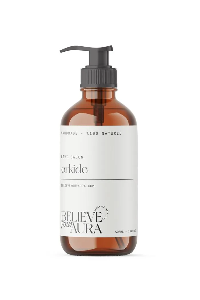 Orkide Özü El ve Cilt Sabunu - E Vitamini Aloe Vera Shea Butter Katkılı %100 Doğal Sıvı Sabun 500 ml