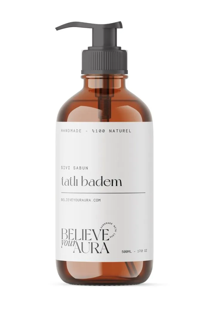 Tatlı Badem Yağı El ve Cilt Sabunu - E Vitamini Aloe Vera Shea Butter Katkılı Doğal Sıvı Sabun 500 ml