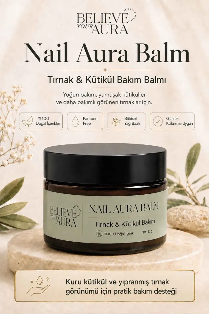 Tırnak Bakım Balmı - %100 Doğal Besleyici Güçlendirici E-Vitamini ve Keratinli Tırnak ve Kütikül Bakım Balmı - 30 ml