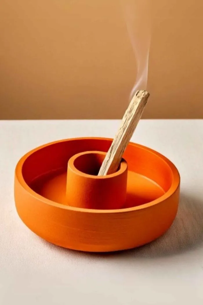 Handmade Tütsülük Seti - Palo Santo Dekoratif Aromaterapi Turuncu Tütsülük ve Palo Santo Tütsü 25 gr